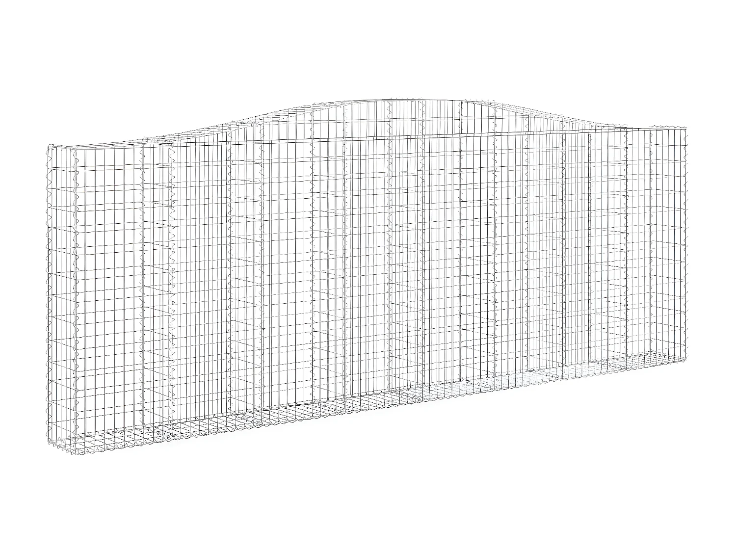 Paniers à gabions arqués 20 pièces 400x30x140/160 cm Fer galvanisé