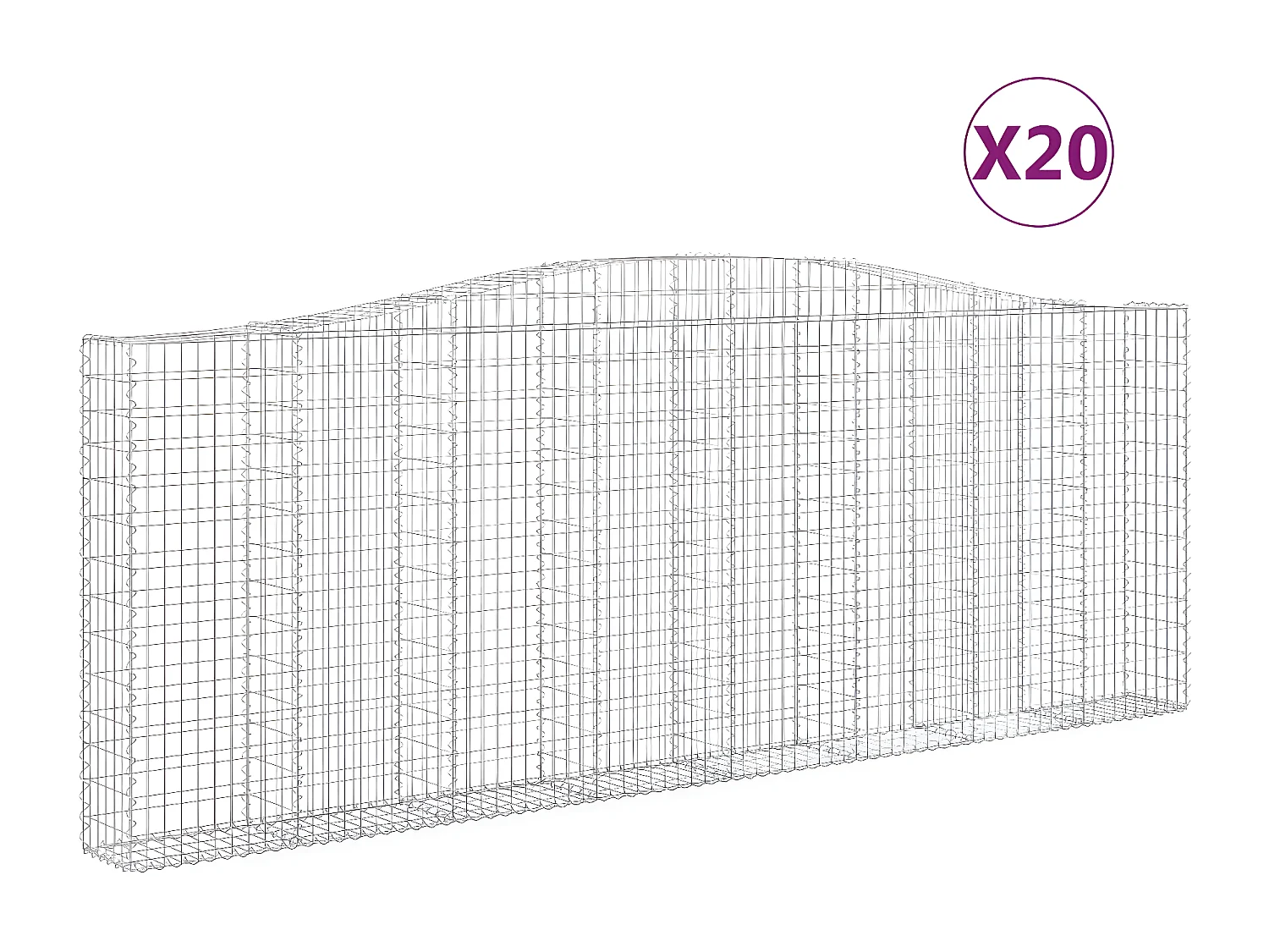 Schanskorven 20 st gewelfd 400x30x140/160 cm ijzer
