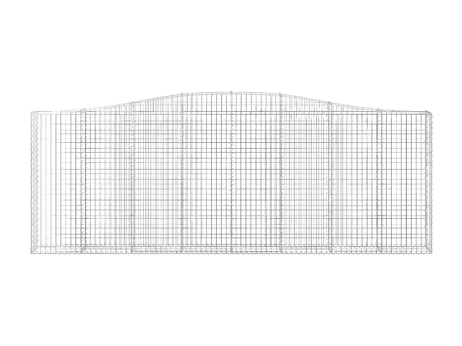 Schanskorven 20 st gewelfd 400x30x140/160 cm ijzer