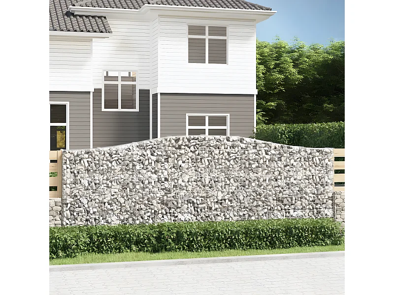 Paniers à gabions arqués 20 pièces 400x30x140/160 cm Fer galvanisé