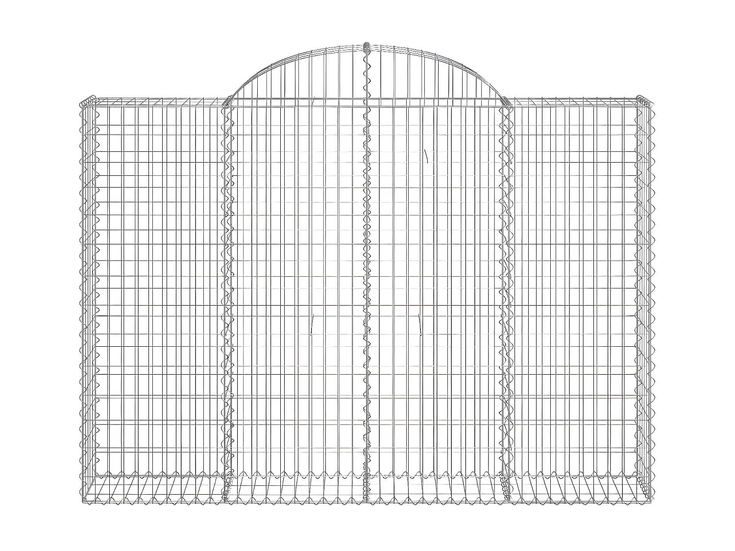Paniers à gabions arqués 14 pièces 200x30x140/160 cm Fer galvanisé
