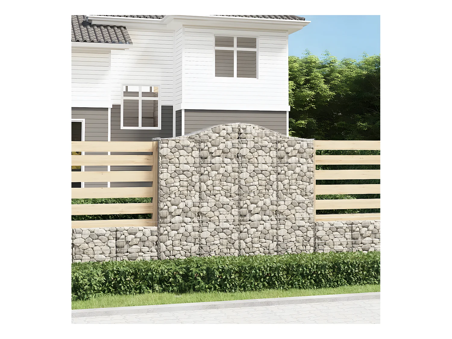 Schanskorven 2 st gewelfd 200x50x180/200 cm ijzer