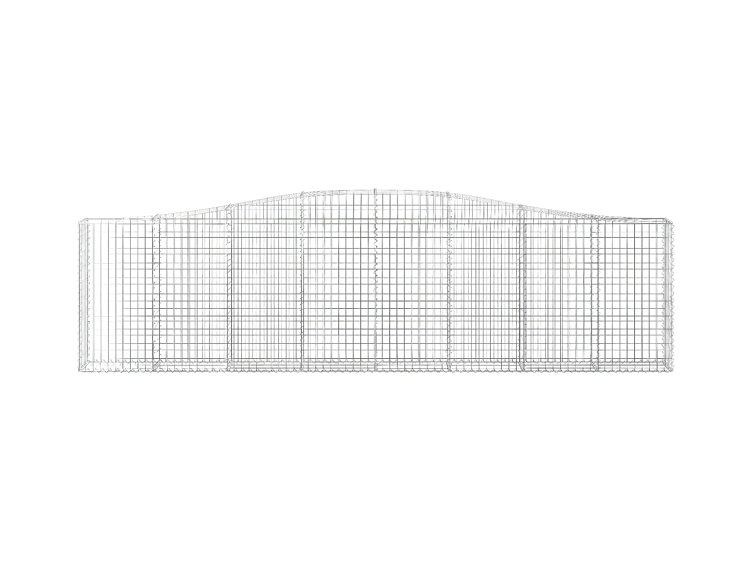 Schanskorven 10 stukkengewelfd 400x30x100/120 cm ijzer