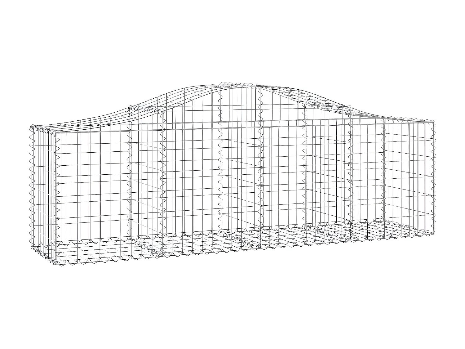 Cestos gabião arqueados 50peças 200x50x60/80 cm ferro galvanizado