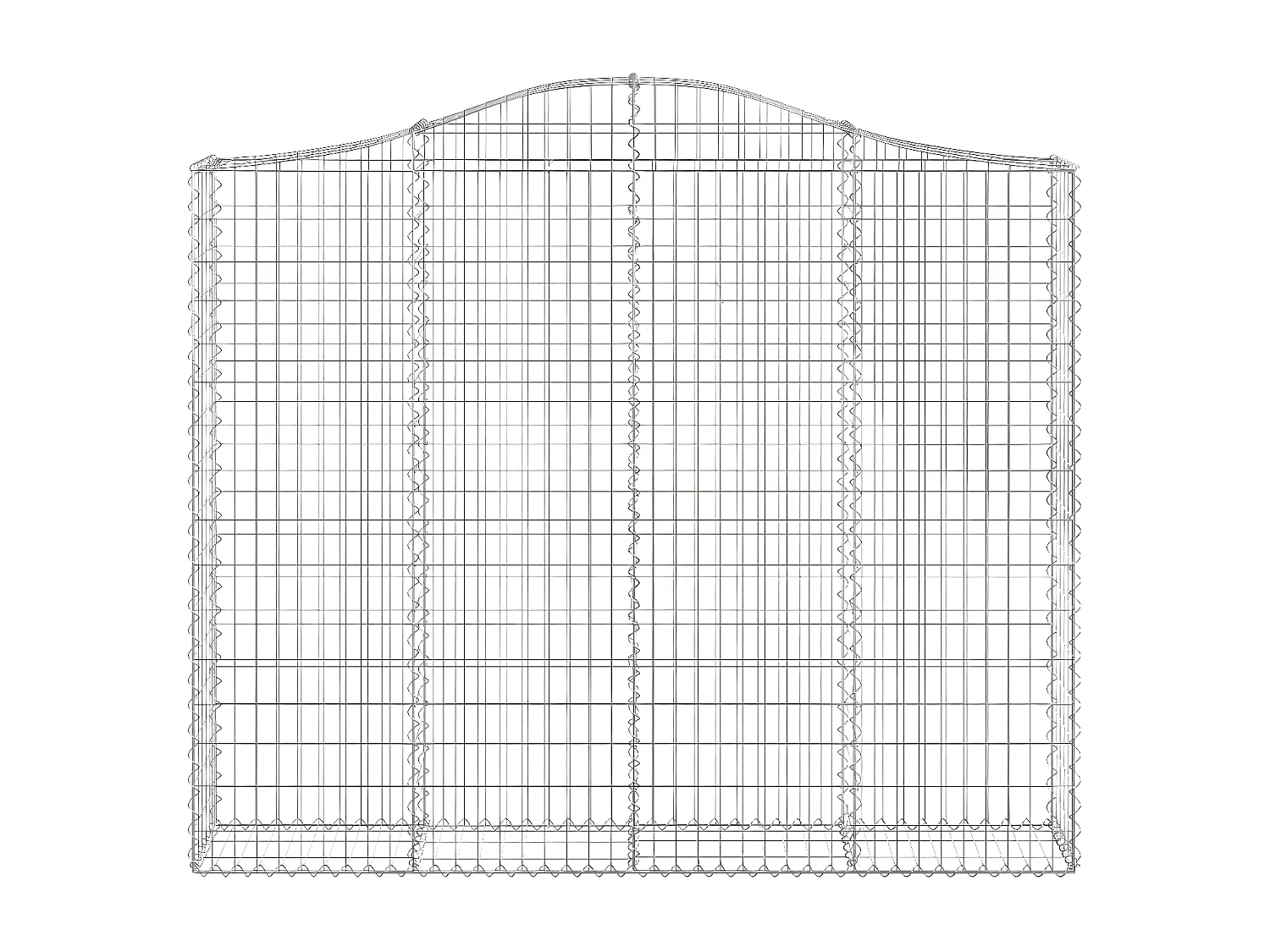 Cesto gabião arqueado 200x30x160/180 cm ferro galvanizado