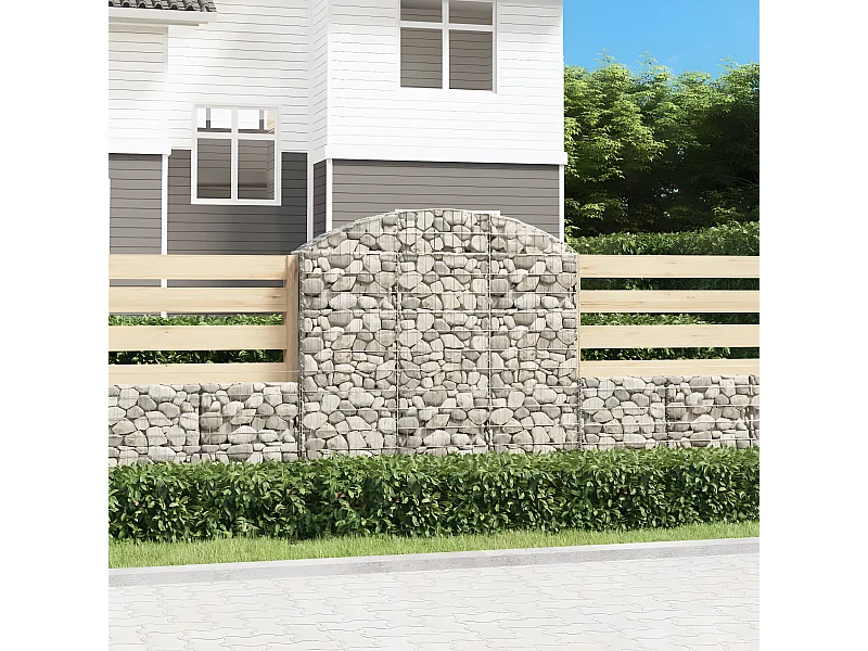 Panier de gabions arqué 150x30x140/160 cm Fer galvanisé
