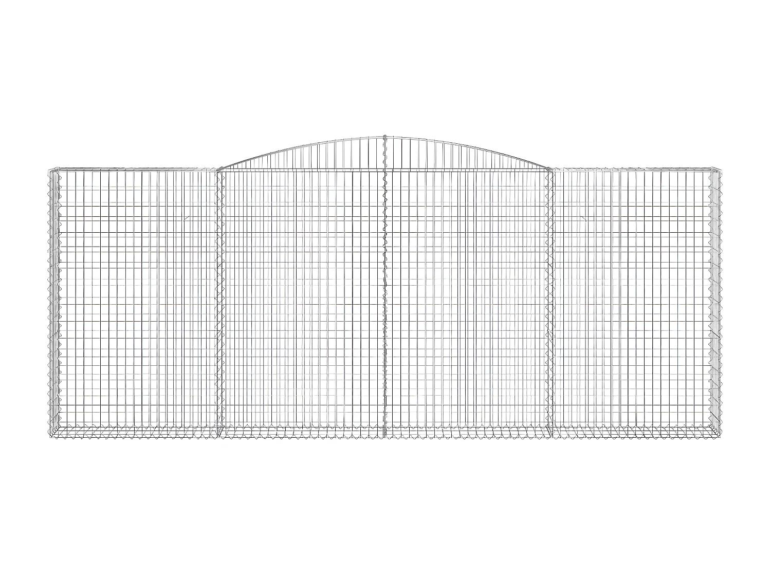 Paniers à gabions arqués 6 pièces 400x30x160/180 cm Fer galvanisé
