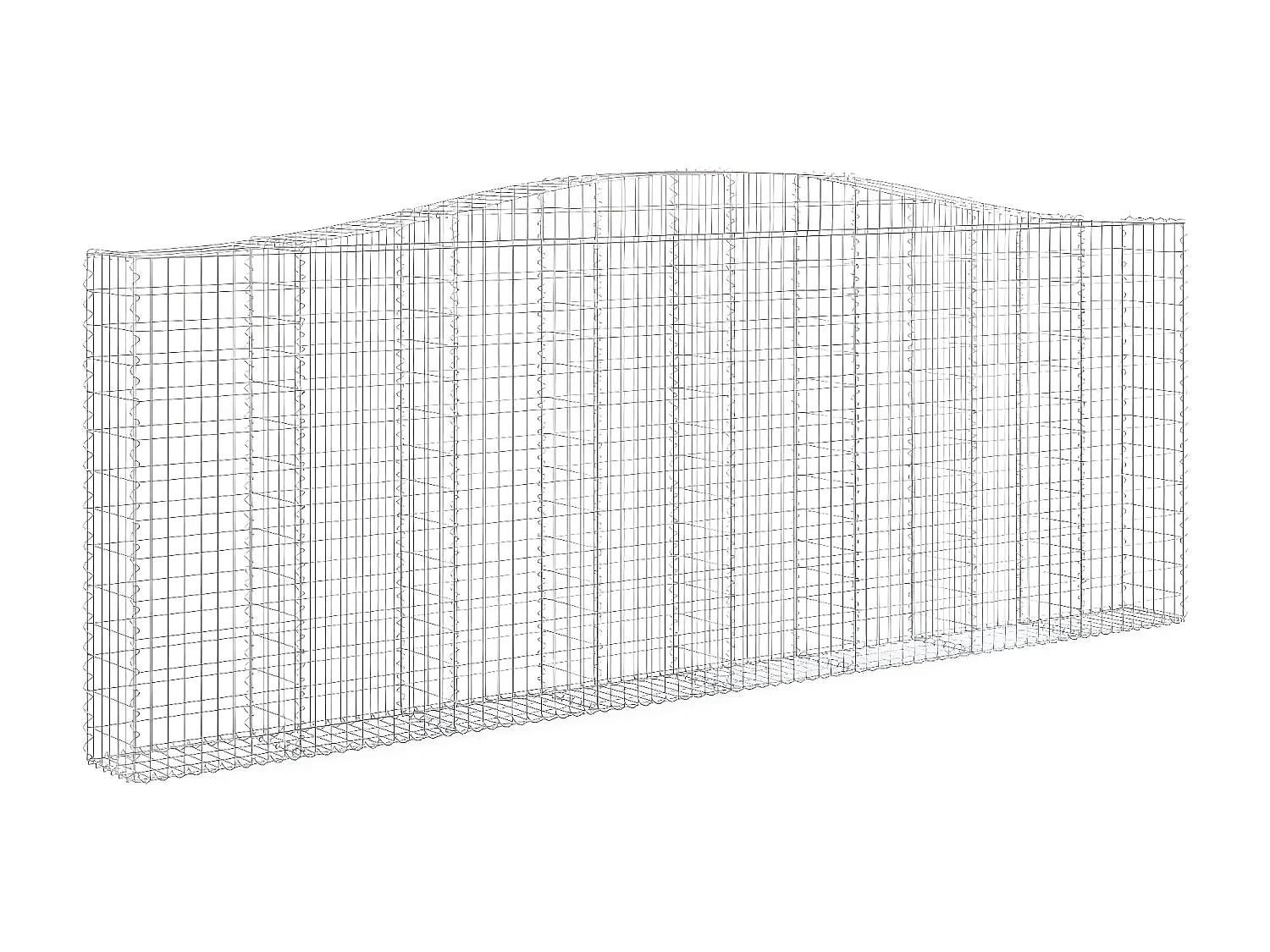 Cestos gabião arqueados 15 peças 400x30x140/160 ferro galvanizado