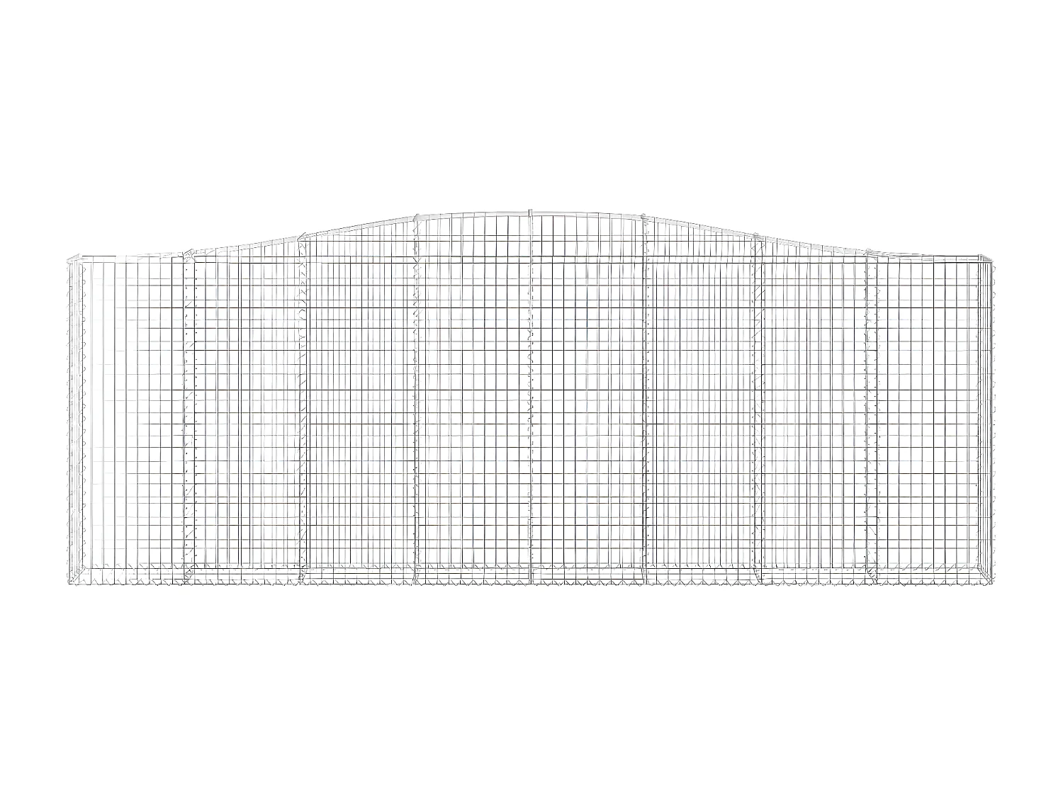Cestos gabião arqueados 15 peças 400x30x140/160 ferro galvanizado