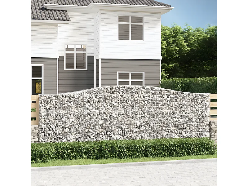 Paniers à gabions arqués 15 pièces 400x30x140/160 cm Fer galvanisé