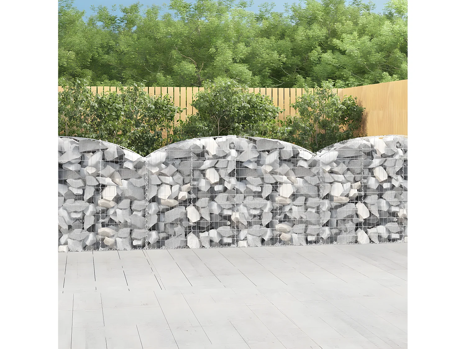 Panier de gabions arqué 200x50x100/120 cm Fer galvanisé