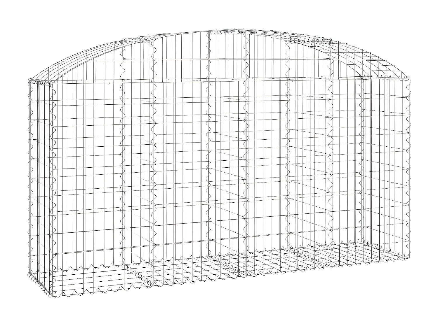 Panier de gabions arqué 200x50x100/120 cm Fer galvanisé