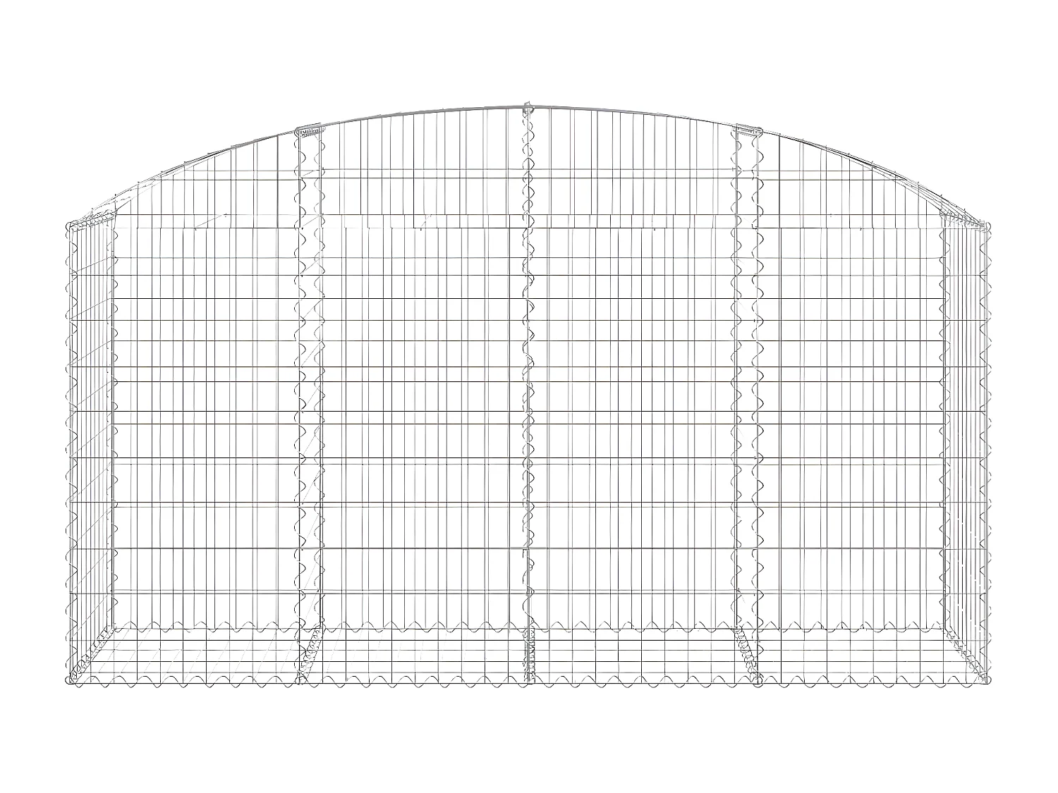 Panier de gabions arqué 200x50x100/120 cm Fer galvanisé