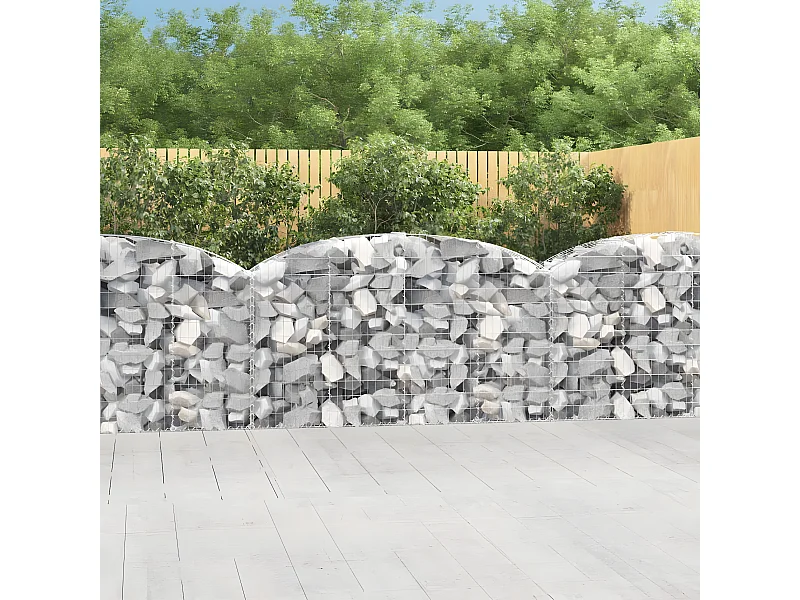 Panier de gabions arqué 200x50x100/120 cm Fer galvanisé