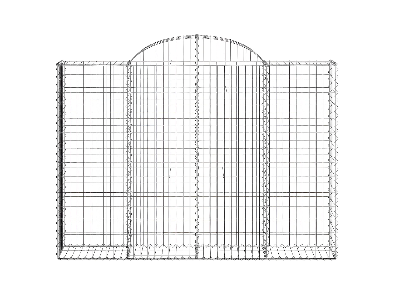 Schanskorven 6 st gewelfd 200x30x140/160 cm ijzer