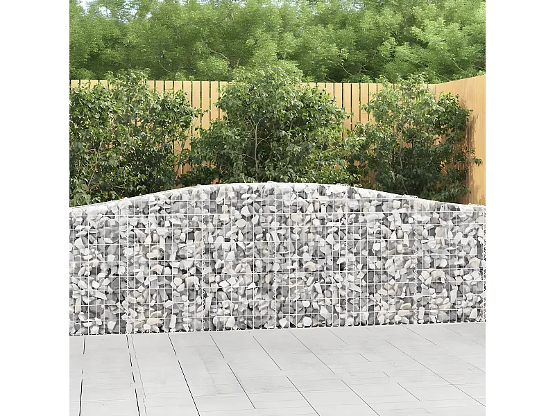 Paniers à gabions arqués 25 pièces 400x30x80/100 cm Fer galvanisé