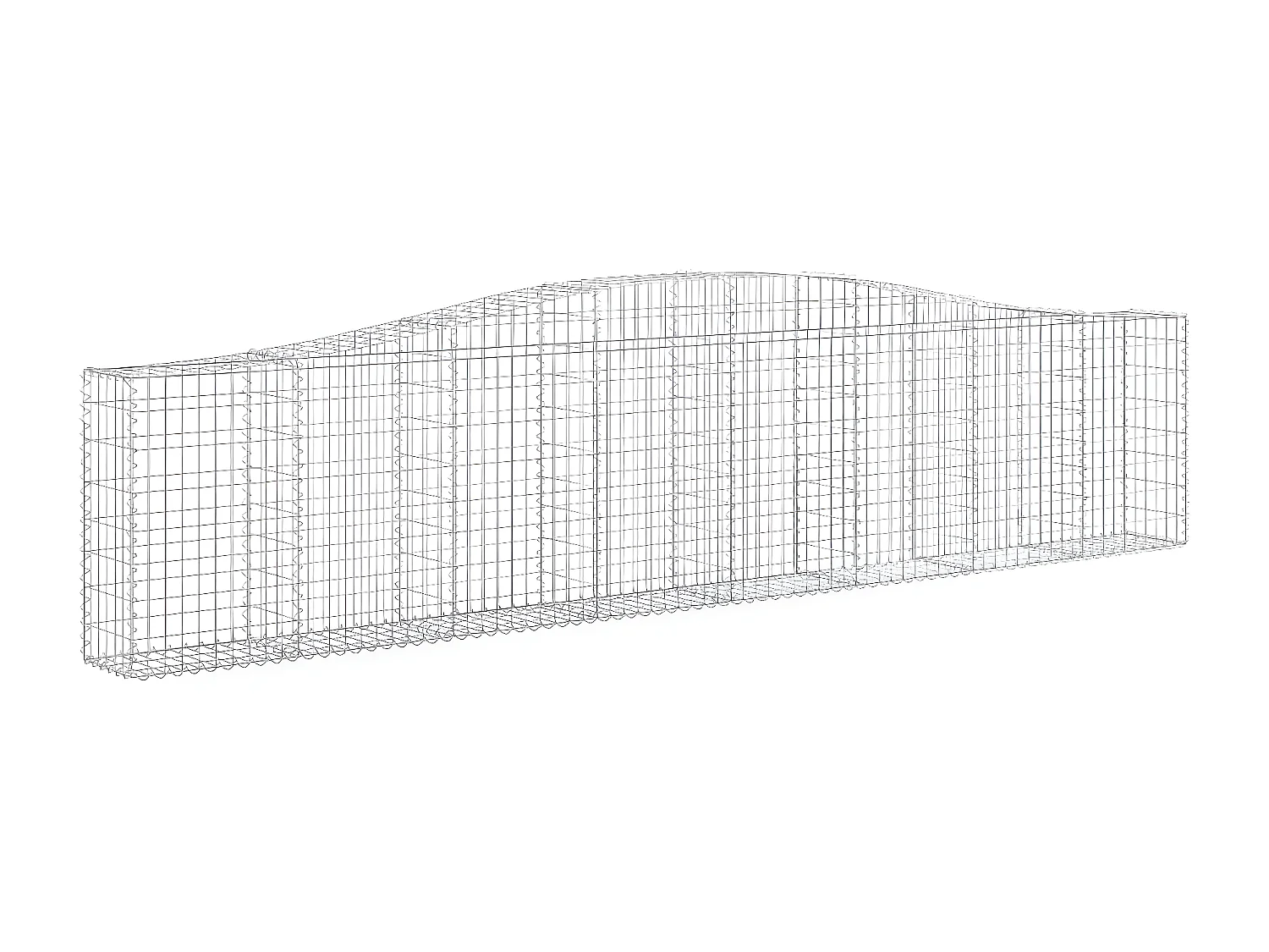 Paniers à gabions arqués 25 pièces 400x30x80/100 cm Fer galvanisé