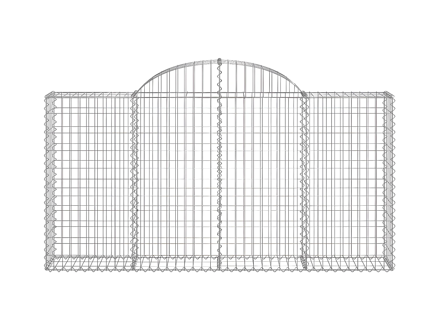 Paniers à gabions arqués 2 pièces 200x30x100/120 cm Fer galvanisé