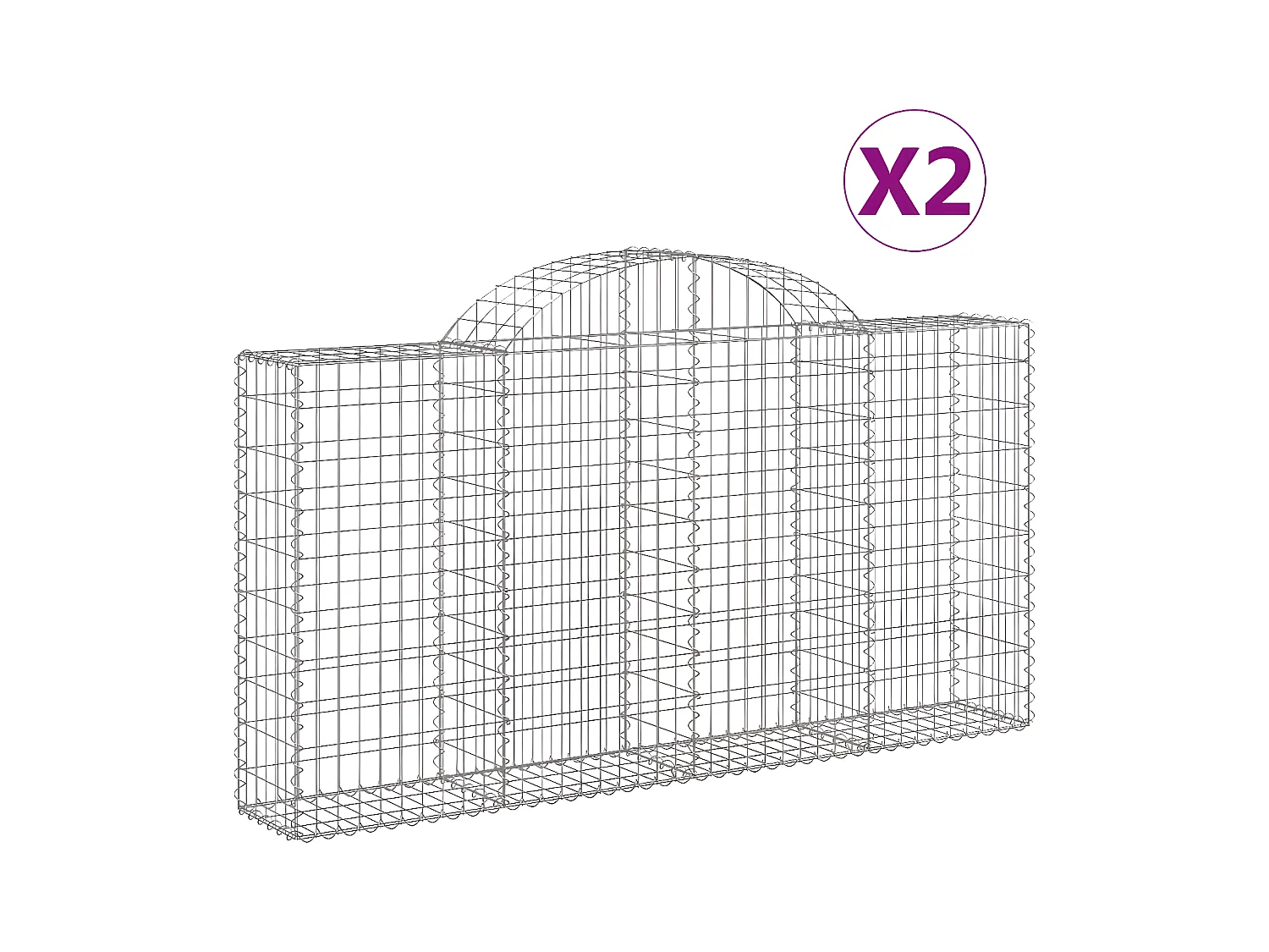 Schanskorven 2 st gewelfd 200x30x100/120 cm ijzer
