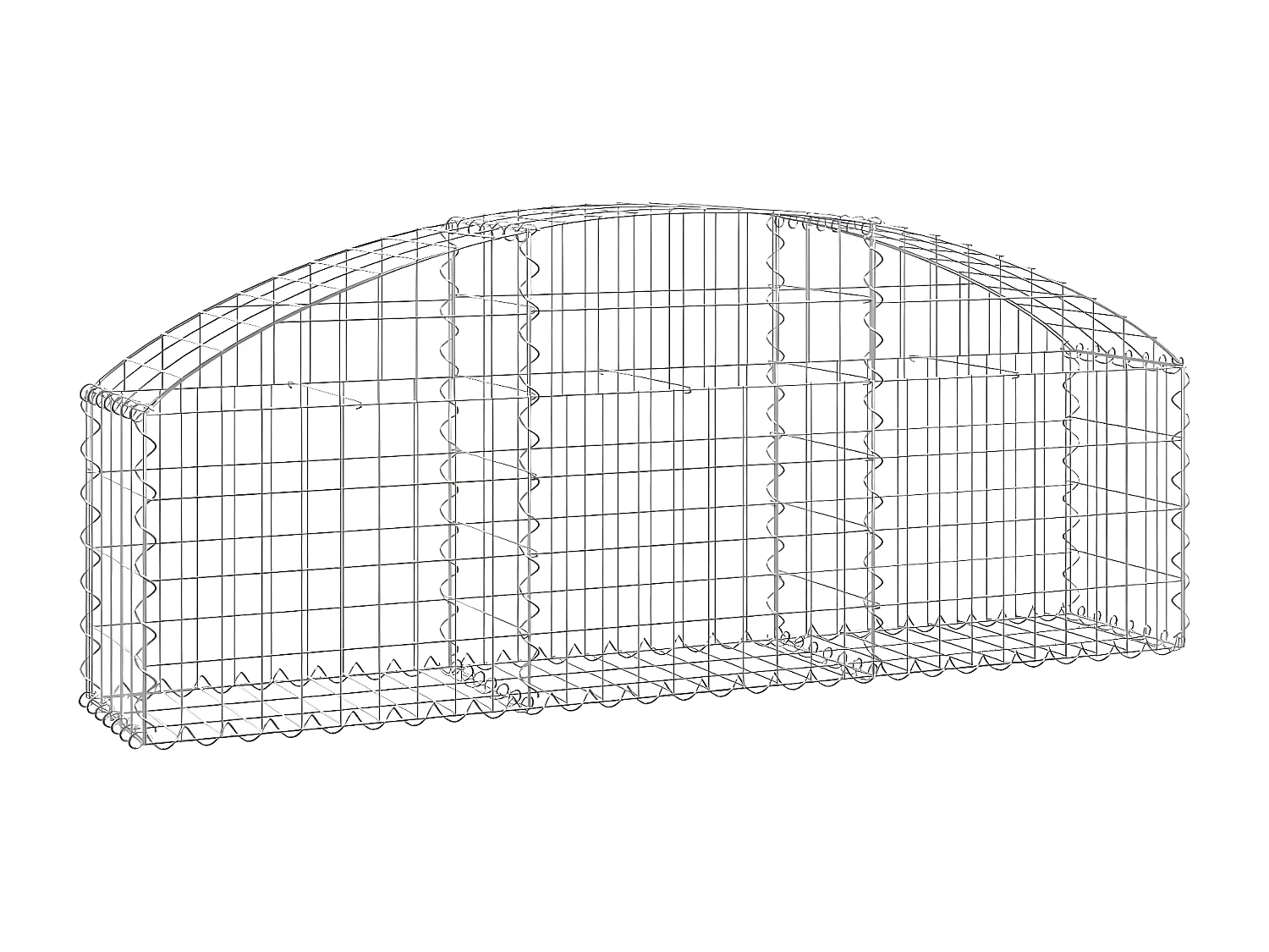 Panier de gabions arqué 150x30x40/60 cm Fer galvanisé