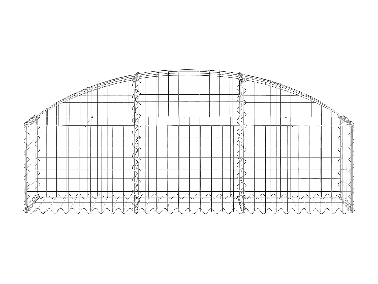 Panier de gabions arqué 150x30x40/60 cm Fer galvanisé