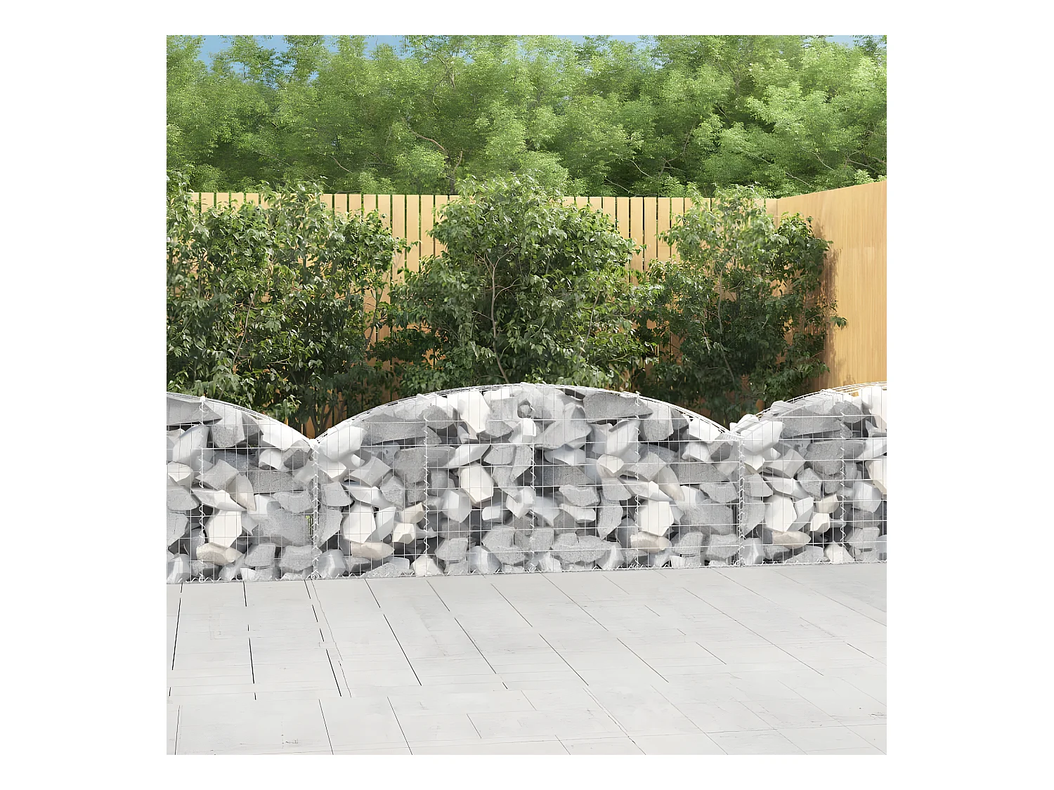Panier de gabions arqué 200x30x60/80 cm Fer galvanisé