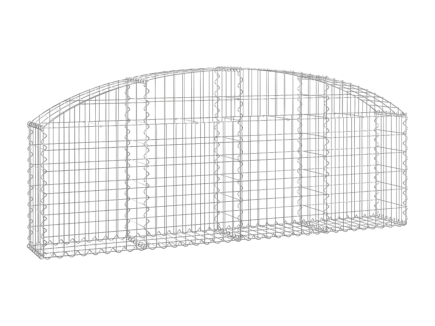 Panier de gabions arqué 200x30x60/80 cm Fer galvanisé