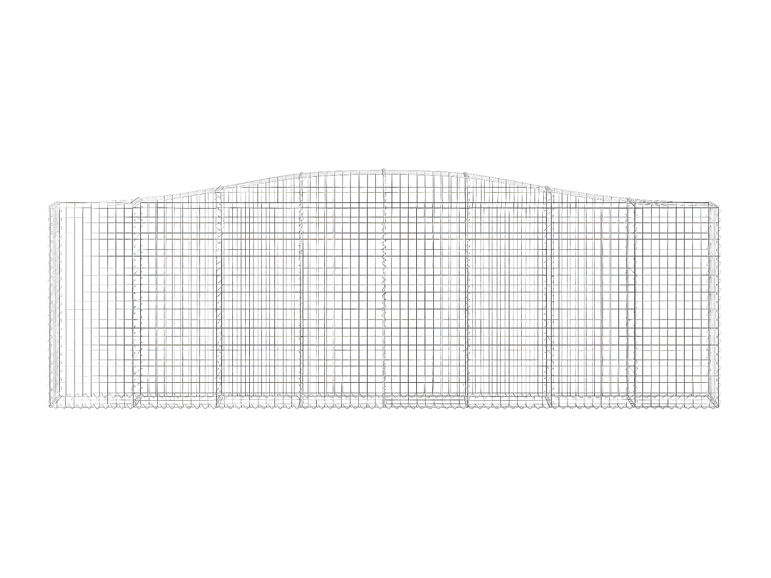 Cestas gaviones 10 unidades forma de arco hierro 400x30x120/140 cm