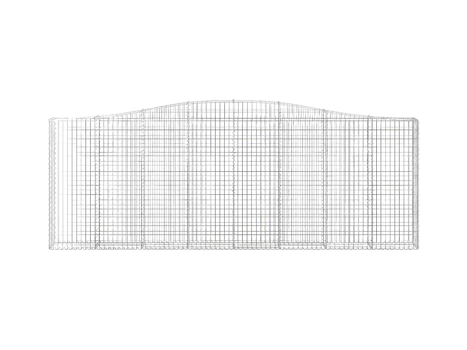 Schanskorven 8 stukkengewelfd 400x30x140/160 cm ijzer