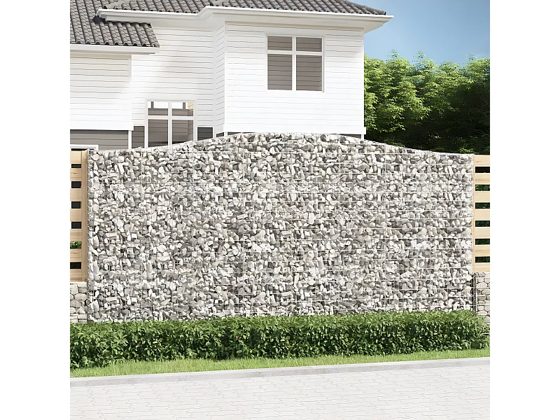 Panier de gabions arqué 400x50x200/220 cm Fer galvanisé