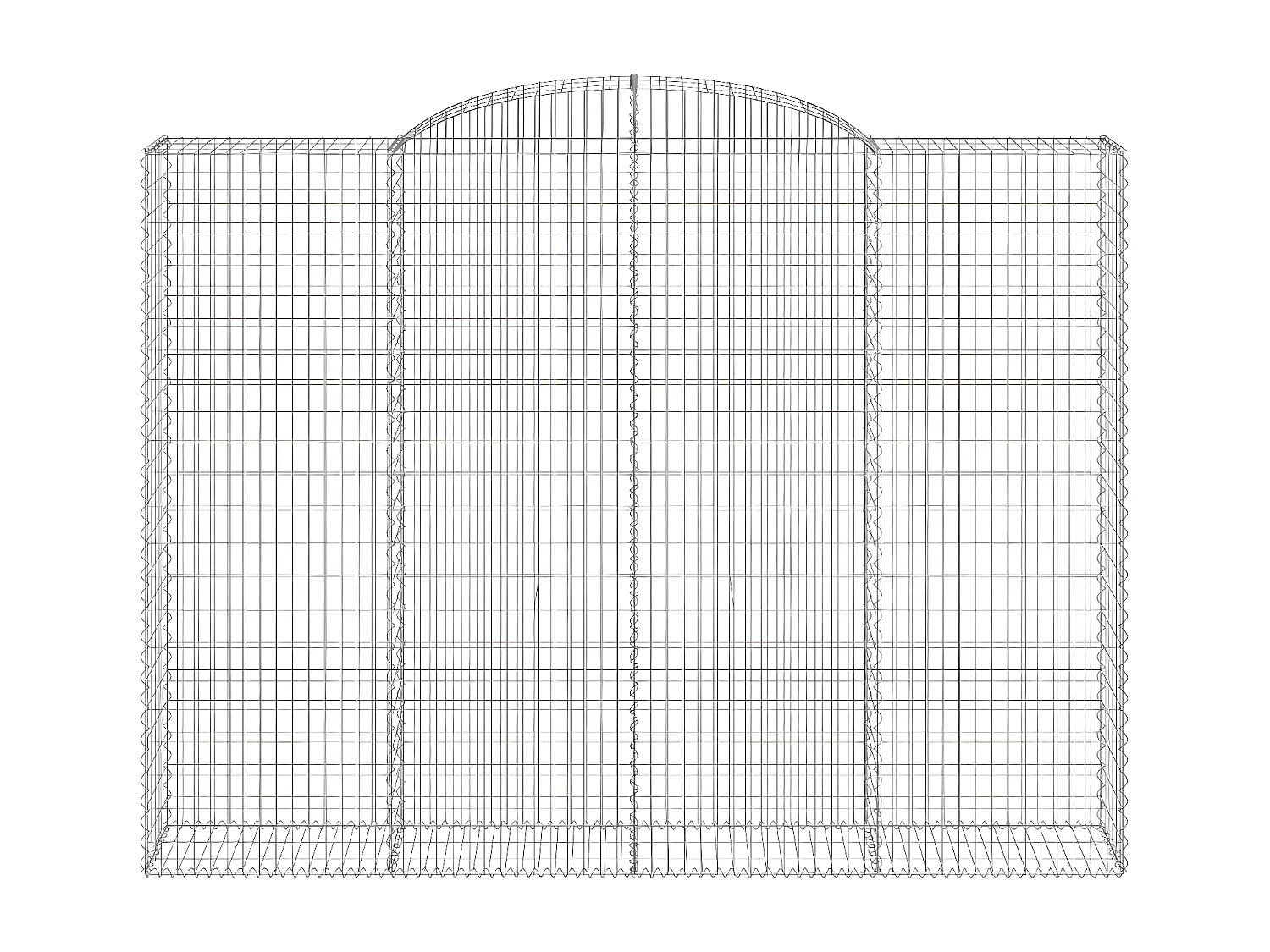 Cestos gabião arqueados 8peças 300x50x220/240cm ferro galvanizado