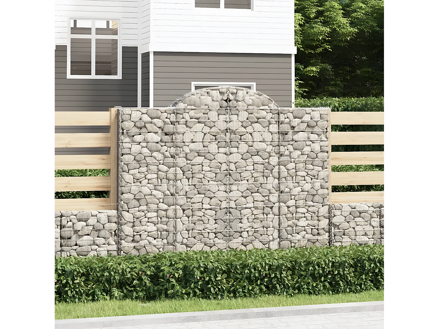 Paniers à gabions arqués 25 pièces 200x50x160/180 cm Fer galvanisé