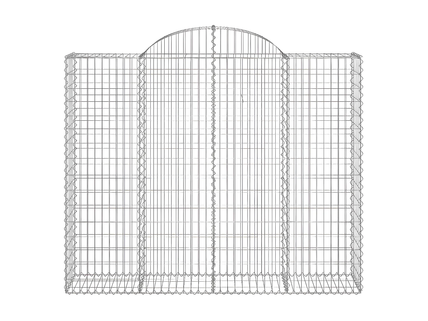 Paniers à gabions arqués 25 pièces 200x50x160/180 cm Fer galvanisé