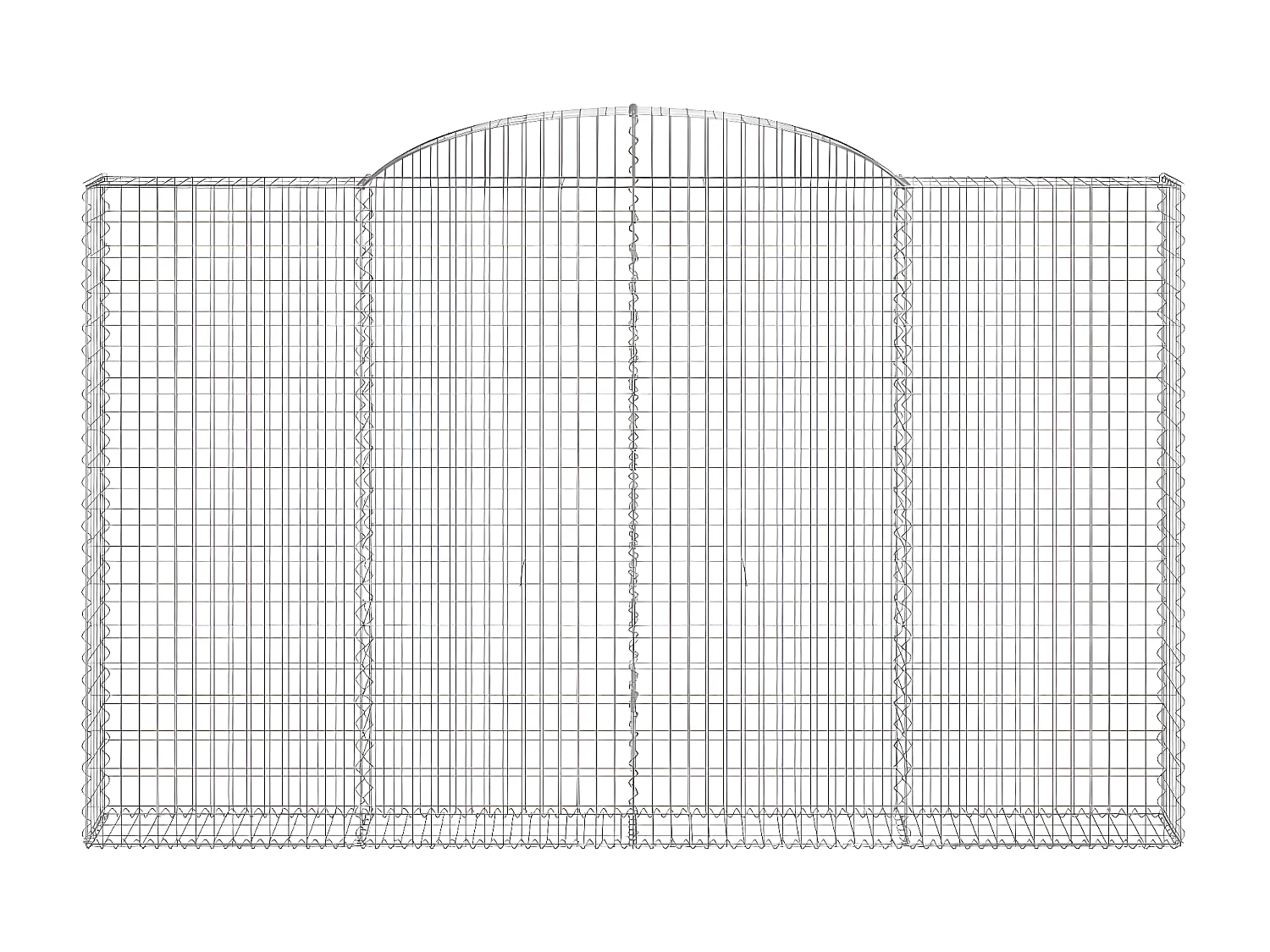 Cestas de gaviones 3 unidades forma de arco hierro 300x30x180/200 cm