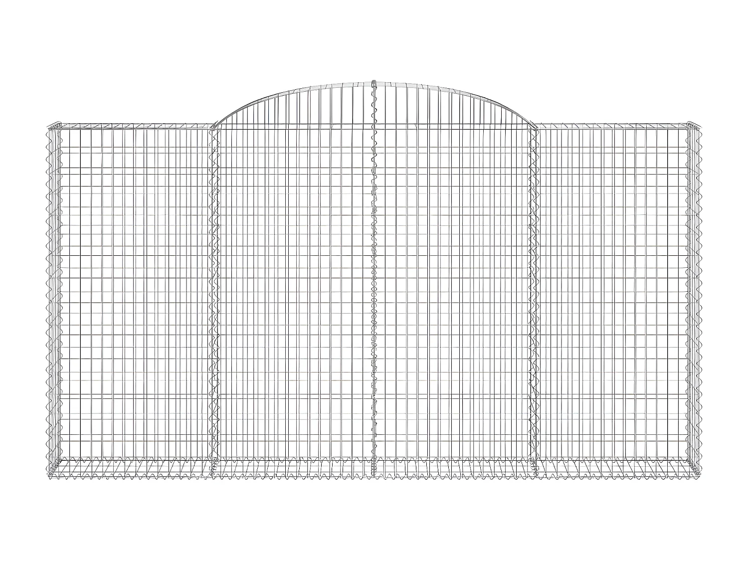 Paniers à gabions arqués 6 pièces 300x30x160/180 cm fer galvanisé