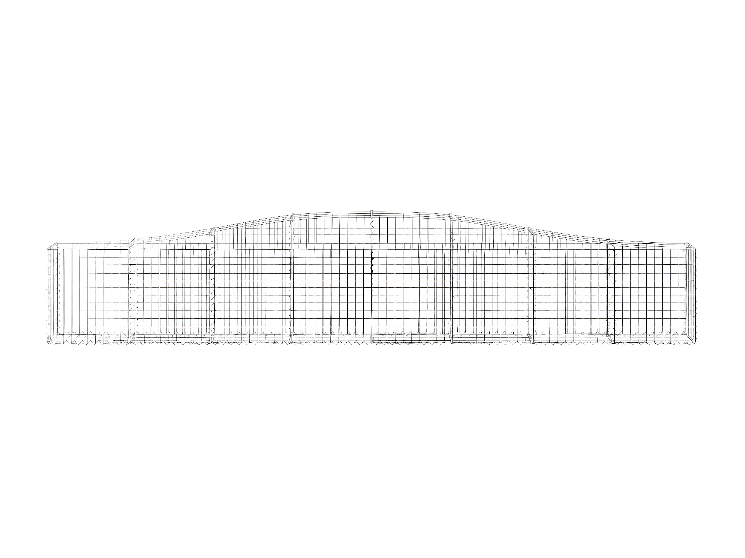 Panier de gabions arqué 400x30x60/80 cm Fer galvanisé