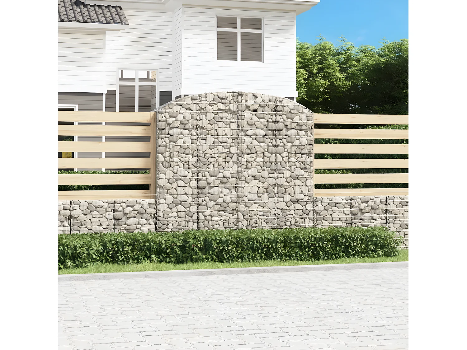 Panier de gabions arqué 200x50x180/200 cm Fer galvanisé