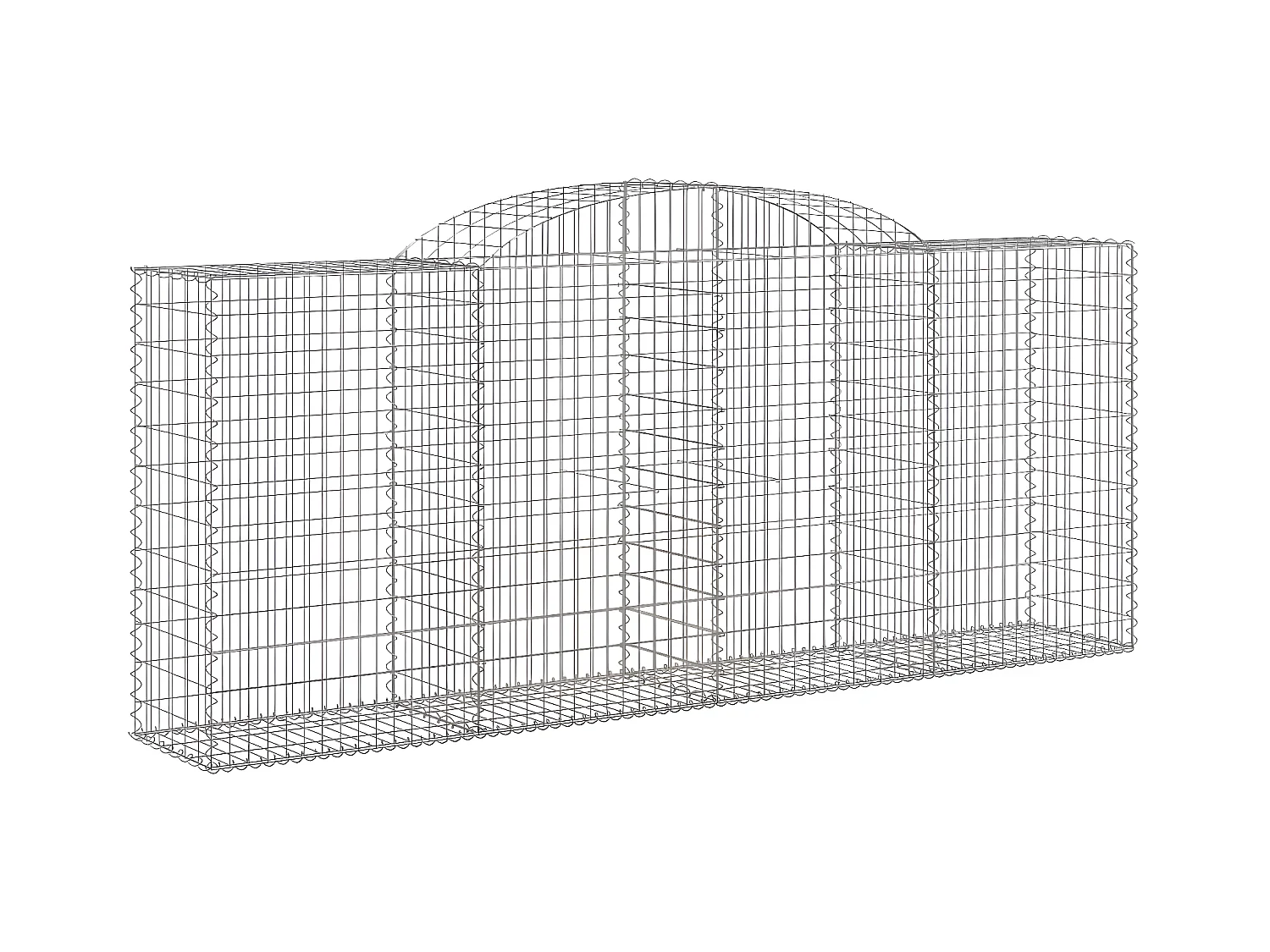 Paniers à gabions arqués 5 pièces 300x50x120/140 cm fer galvanisé