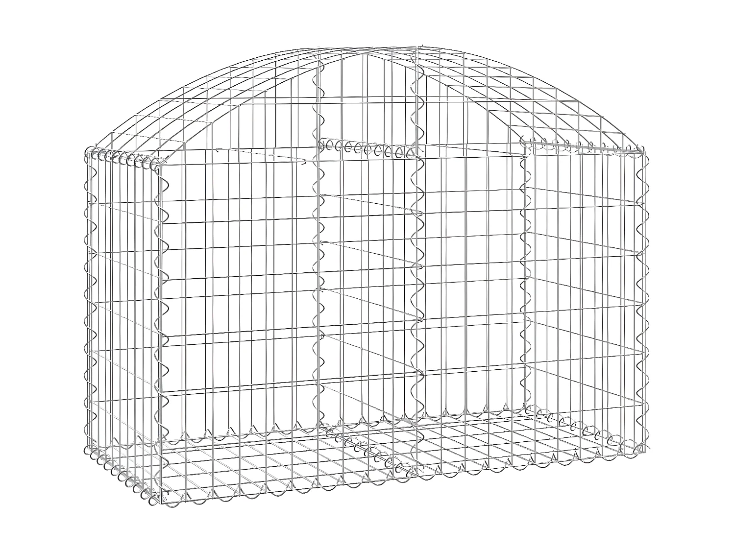 Panier de gabions arqué 100x50x60/80 cm Fer galvanisé