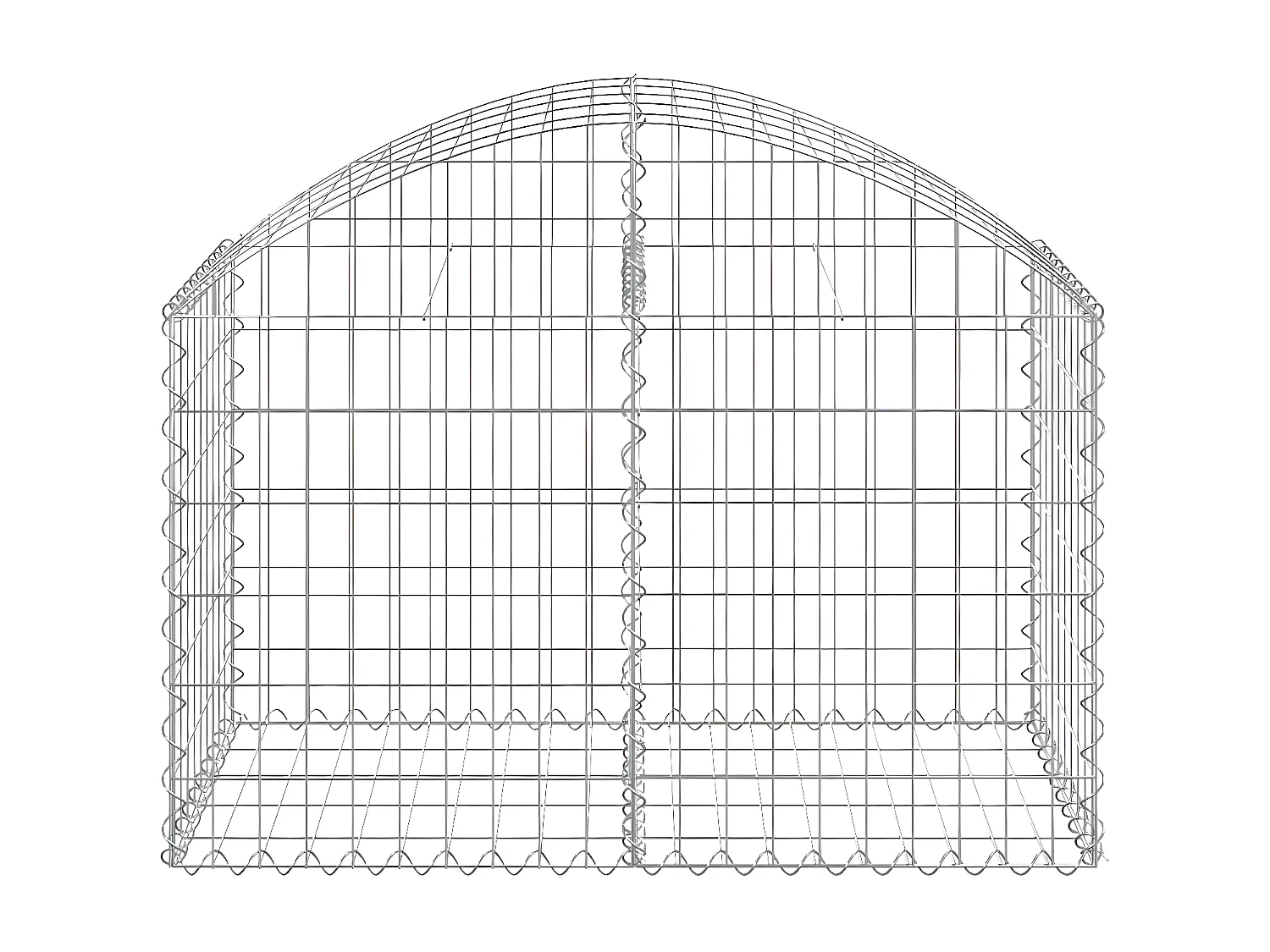 Panier de gabions arqué 100x50x60/80 cm Fer galvanisé