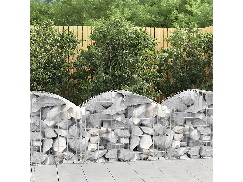 Panier de gabions arqué 100x50x60/80 cm Fer galvanisé