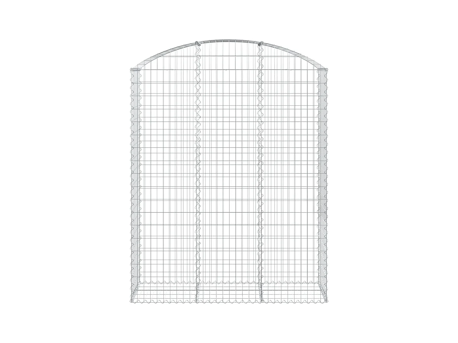 Panier de gabions arqué 150x50x180/200 cm Fer galvanisé