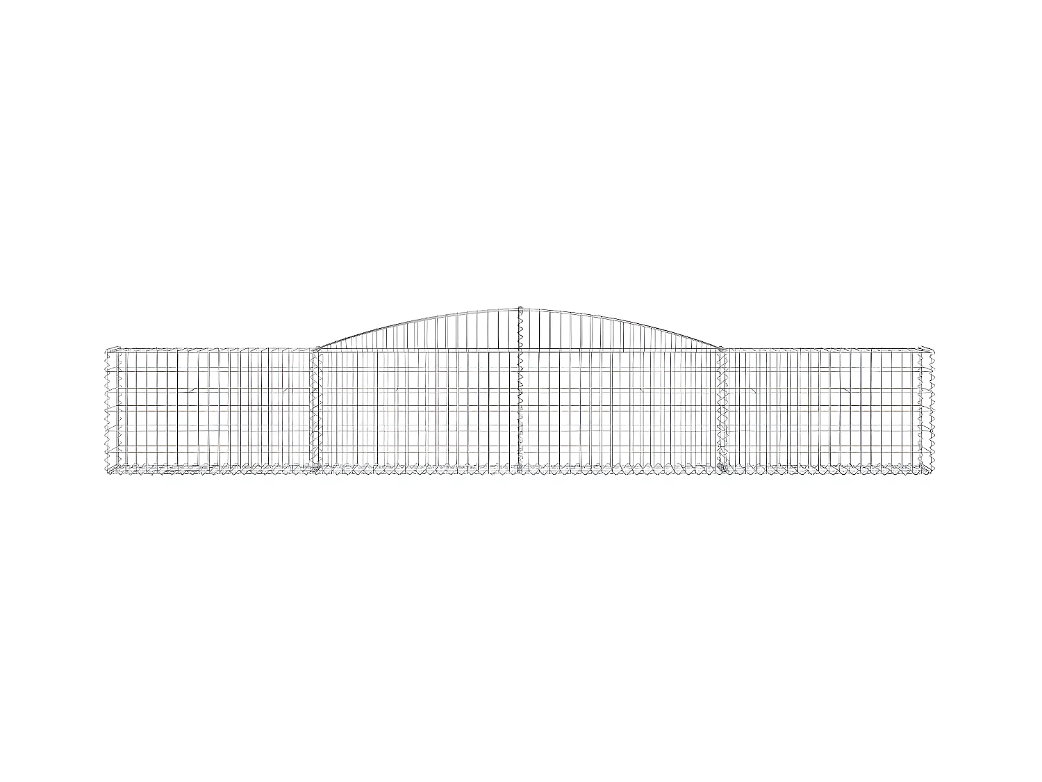 Schanskorven 4 st gewelfd 400x30x60/80 cm ijzer