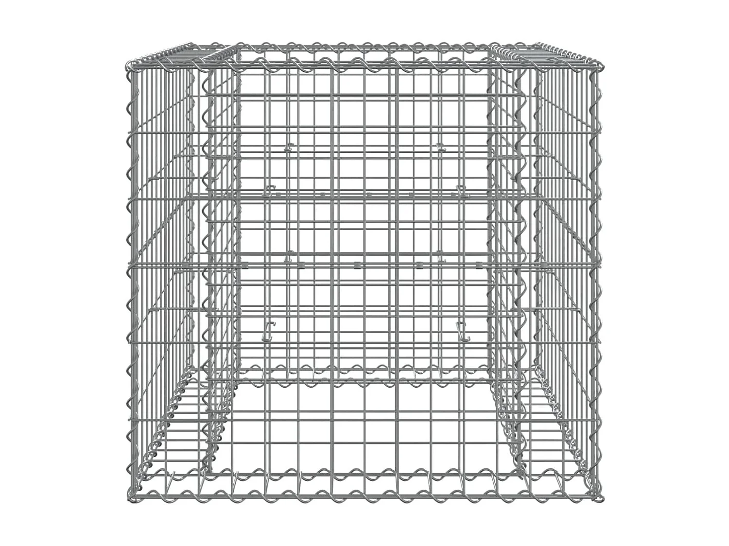 Cesta de gaviones hierro galvanizado color plateado 70x70x65 cm