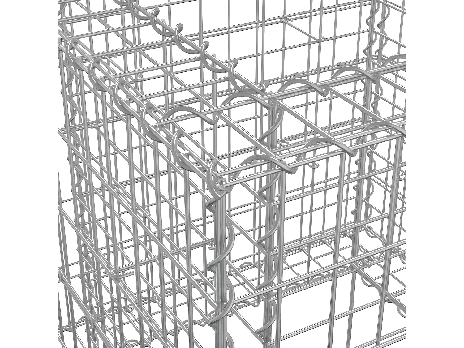 Cesta de gaviones hierro galvanizado color plateado 70x70x65 cm