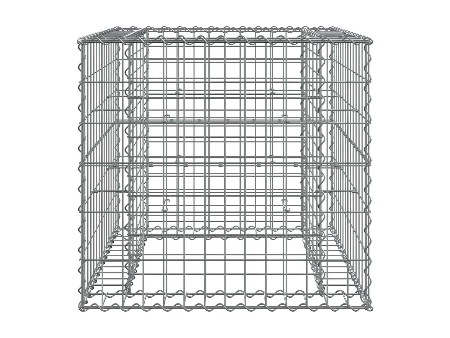 Panier de gabions argenté 70x70x65 cm fer galvanisé