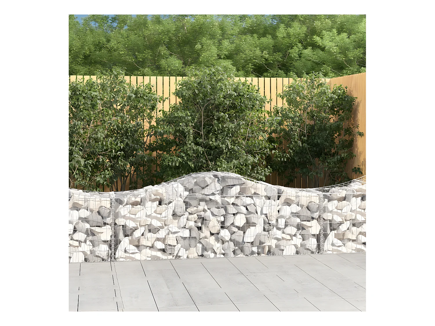 Paniers à gabions arqués 18 pièces 200x50x60/80 cm fer galvanisé