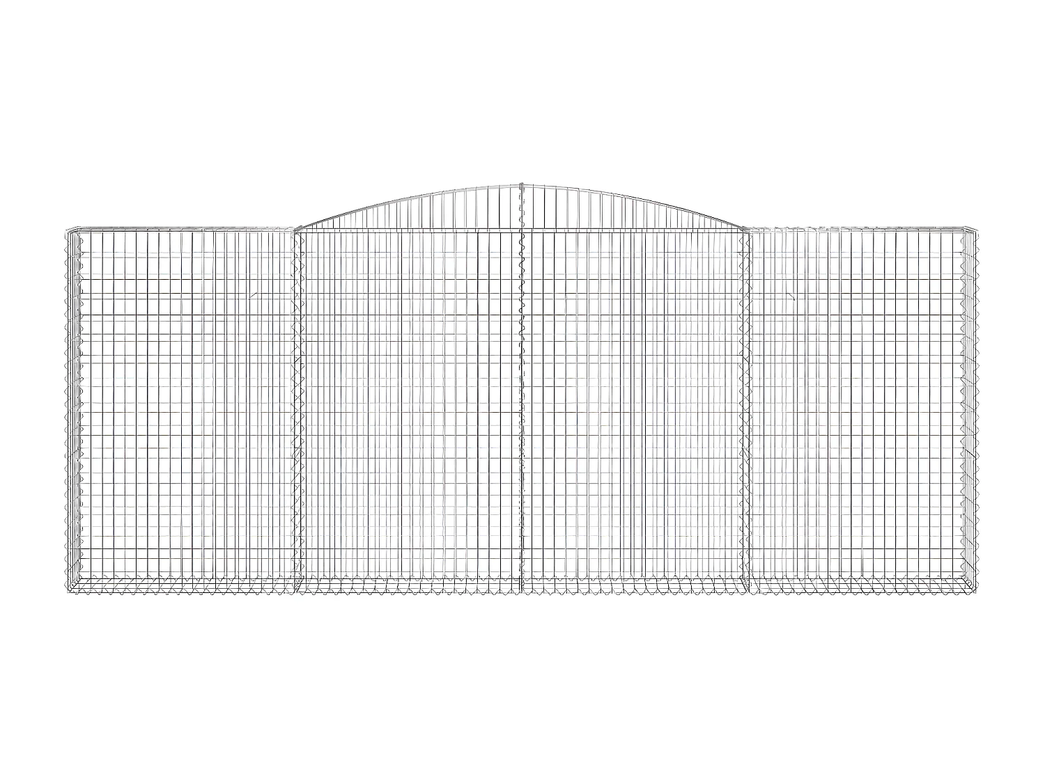 Panier de gabions arqué 400x30x160/180 cm Fer galvanisé