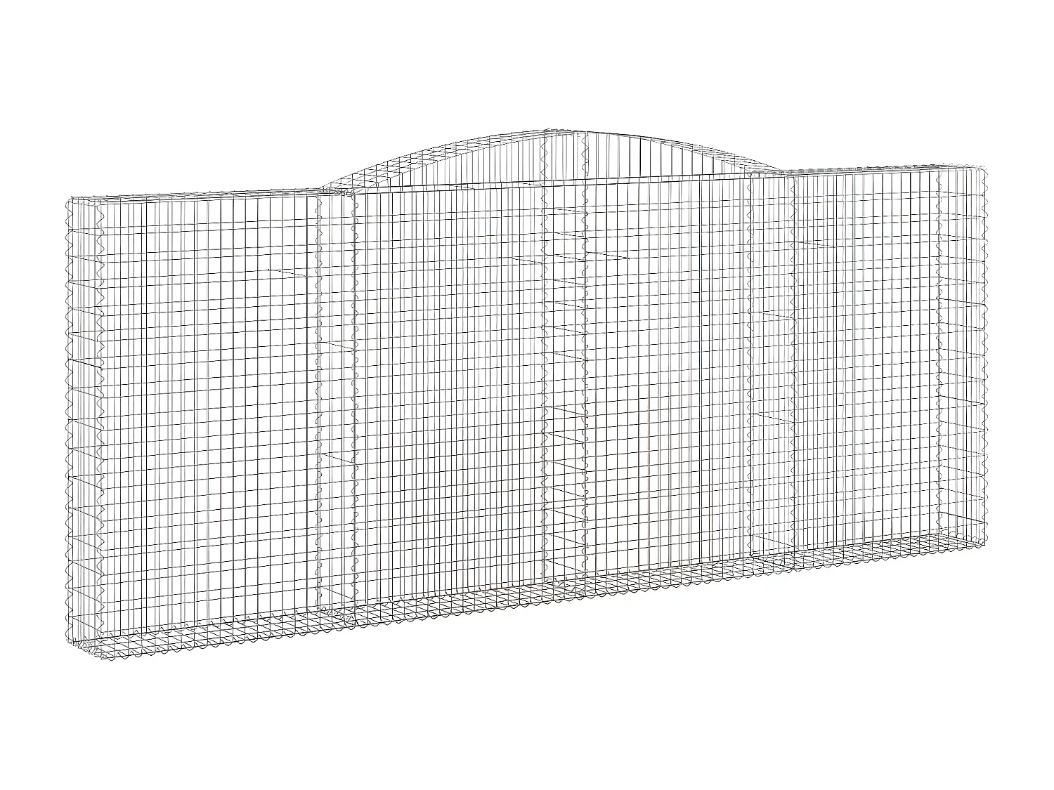 Panier de gabions arqué 400x30x160/180 cm Fer galvanisé