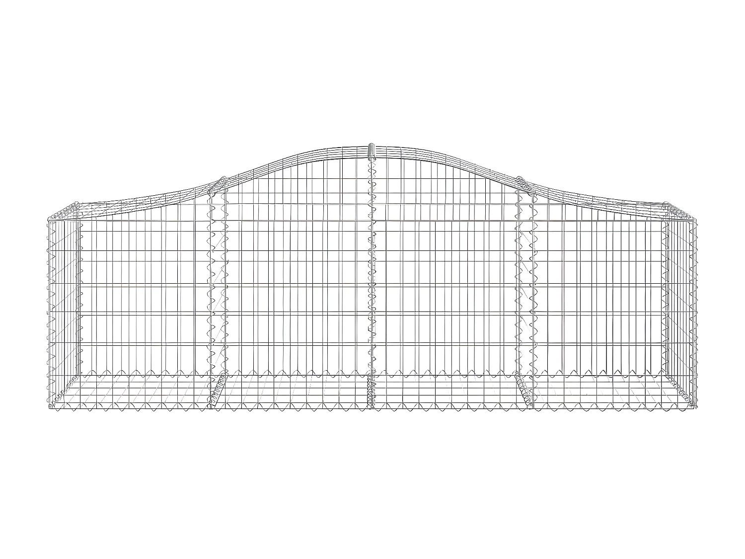 Panier de gabions arqué 200x50x60/80 cm Fer galvanisé